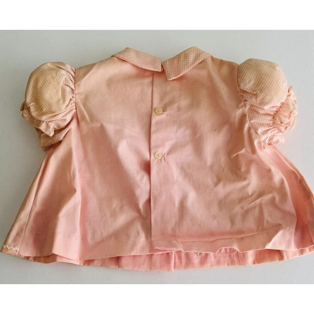 Vintage WASH & WEAR Two Piece Pink Embroidered Outfit Toddler Girl Size Medium